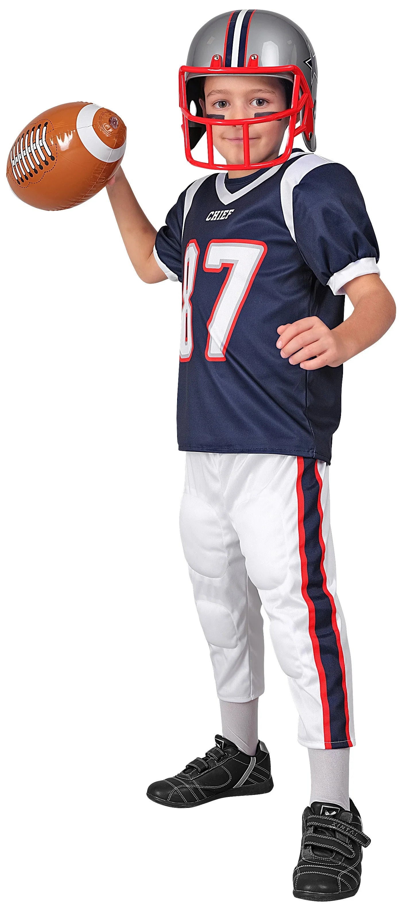 Disfraz de Quaterback de Fútbol Americano Azul para Niño Jugadores de Rugby Widmann