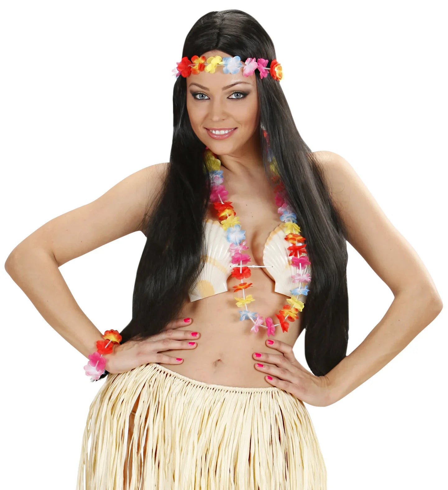 Kit Hawaiano con Flores Multicolor Complementos Hawaianos Widmann