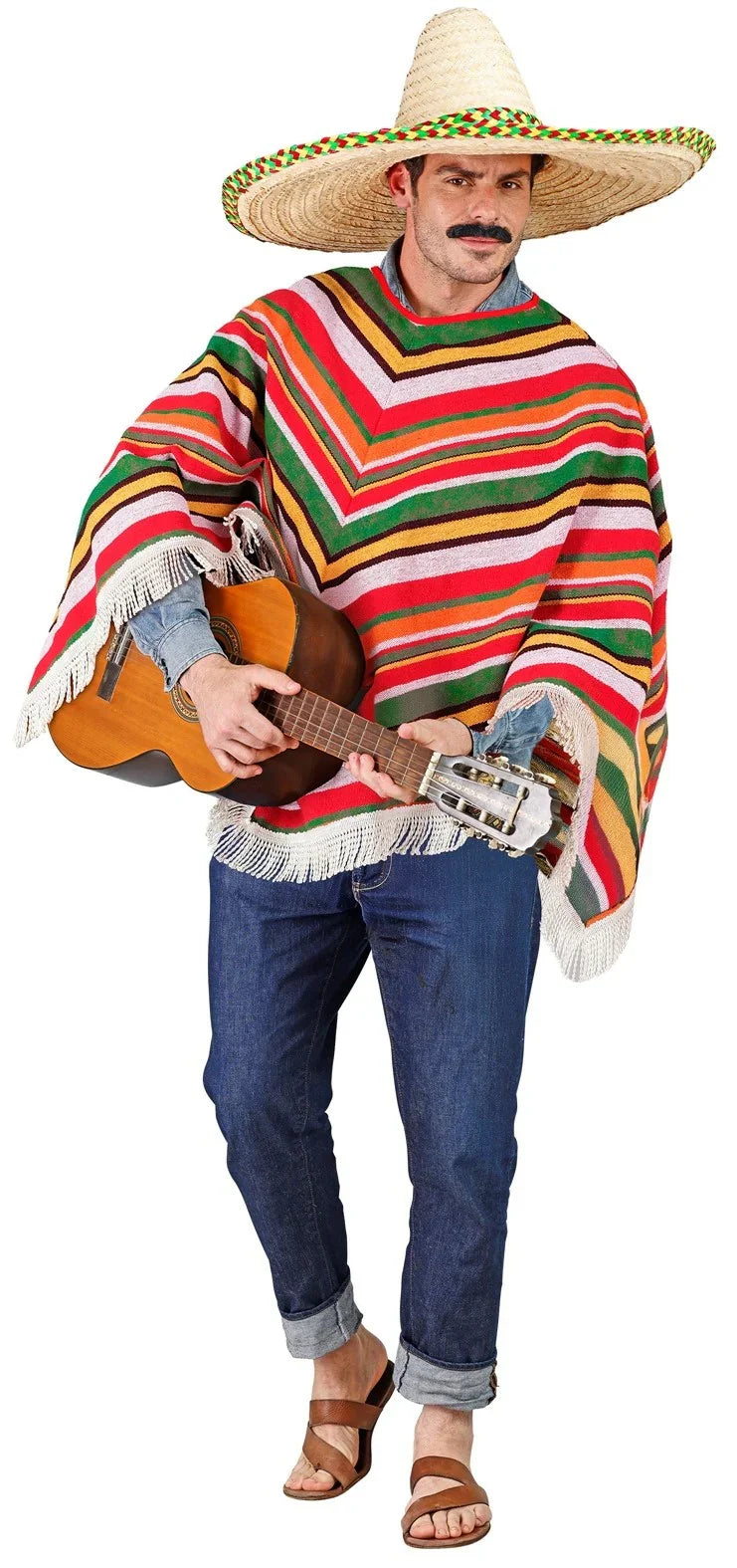 Poncho Mexicano Colorido para Adulto Mexicanos Widmann