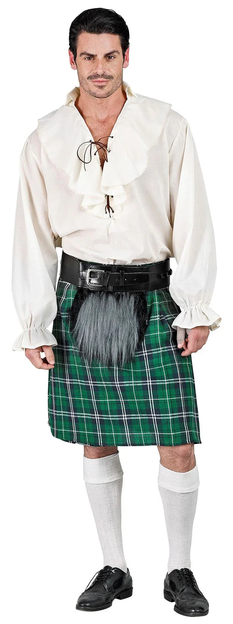 Kilt Escocés Verde con Bolso para Adulto Complementos Escoceses Widmann