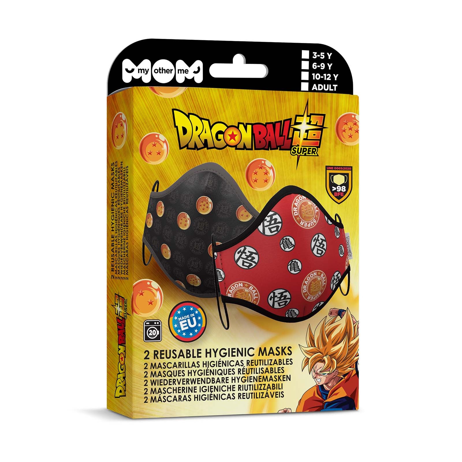Mascarilla de Dragon Ball Roja y Negra Infantil Dragon Ball Viving