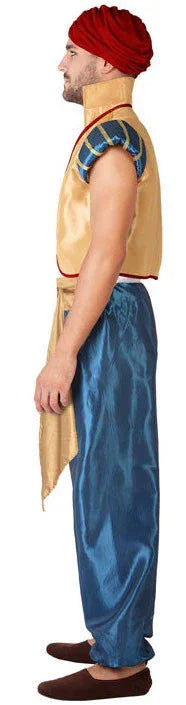 Disfraz de Árabe Dorado y Azul para Hombre Árabe Atosa