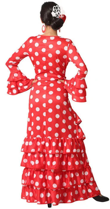 Disfraz de Flamenca Rojo para Adulto Sevillanas Atosa