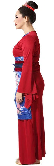 Disfraz de Geisha Granate y Azul para Mujer Geishas Atosa