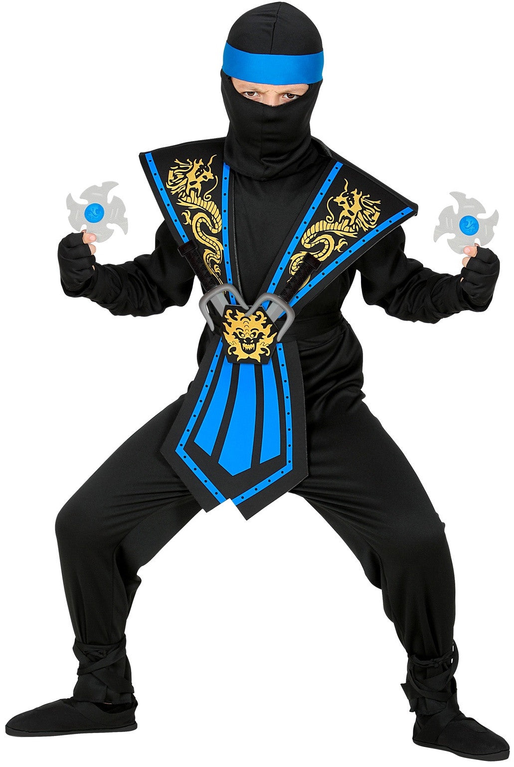 Disfraz de Ninja Azul con Accesorios Infantil Ninjas Widmann