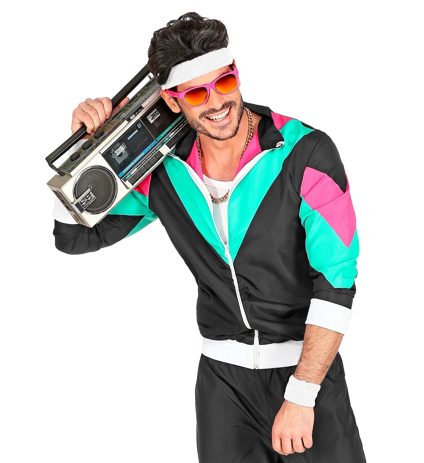 Cinta y Muñequeras Blancas Estilo Años 80 Complementos Años 60, 70, 80 Widmann