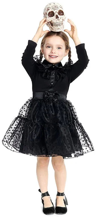 Disfraz de Miércoles Elegante Infantil Miércoles Addams Partilandia