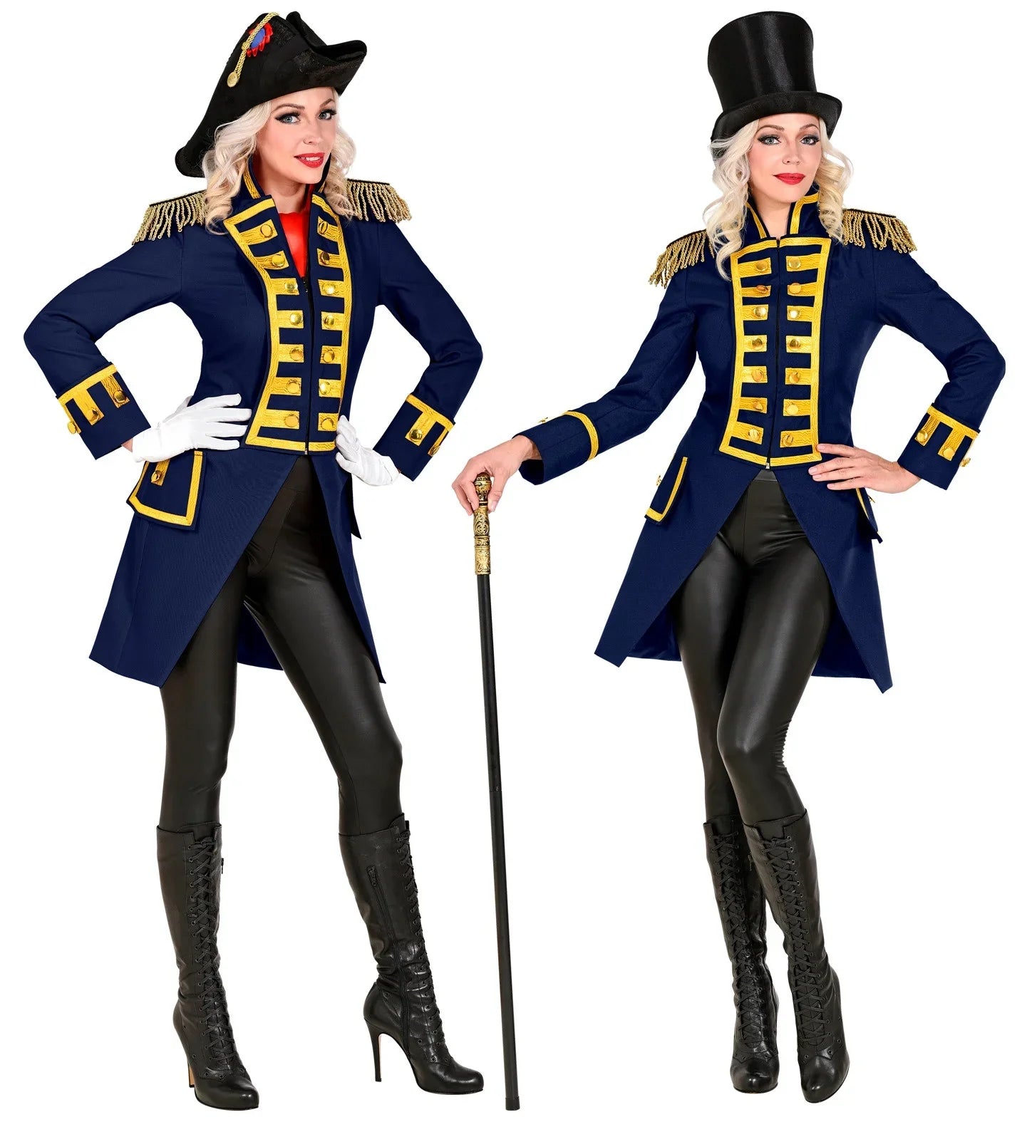 Chaqueta Azul con Pechera Dorada para Mujer Chaquetas, Chalecos y Camisas Widmann