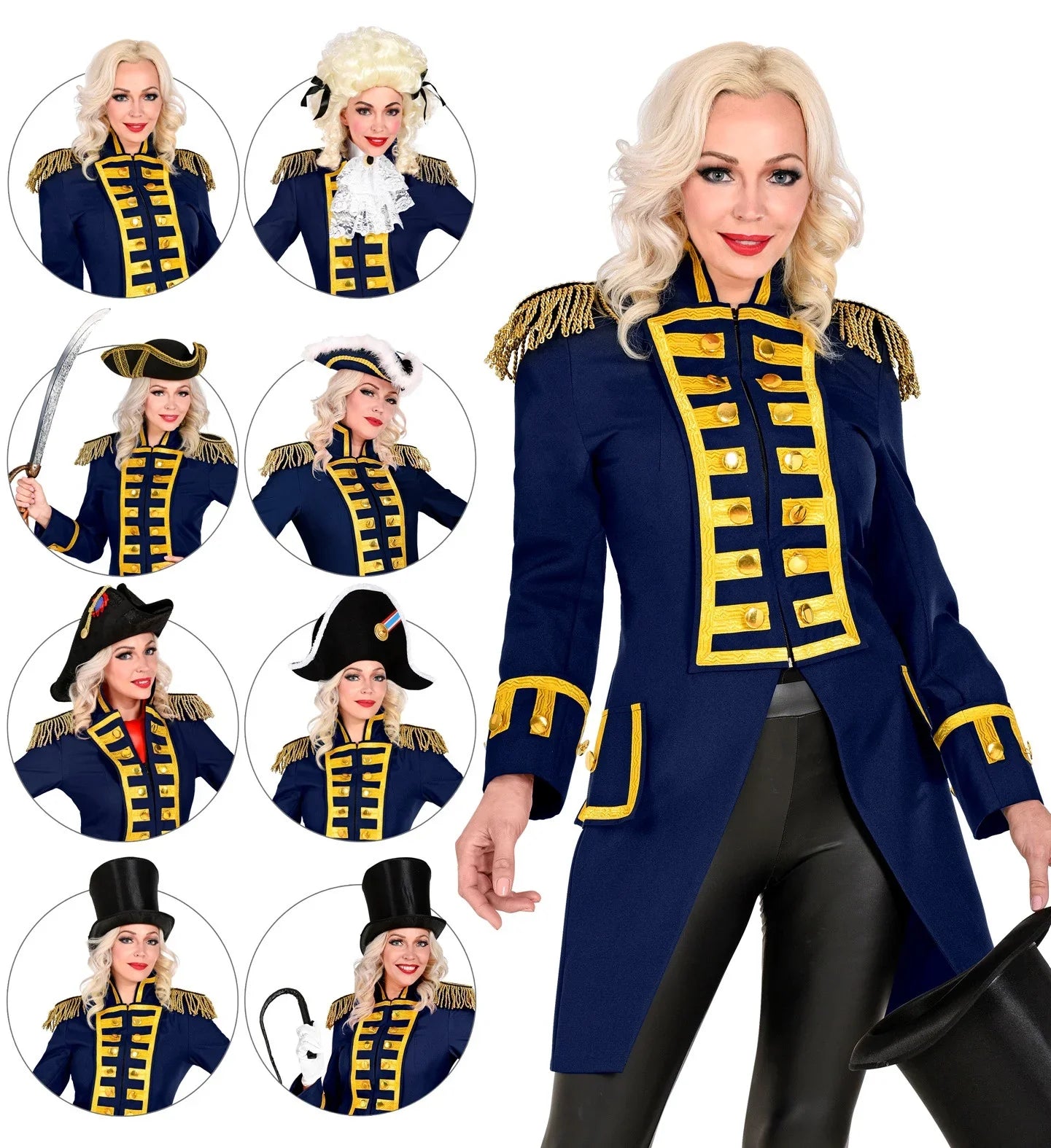 Chaqueta Azul con Pechera Dorada para Mujer Chaquetas, Chalecos y Camisas Widmann