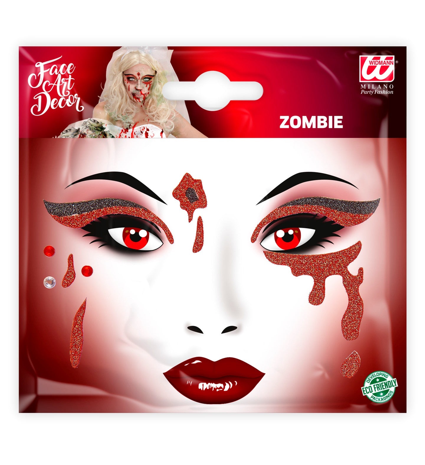 Set de Adhesivos Sangrientos con Purpurina Kits de Maquillaje Widmann