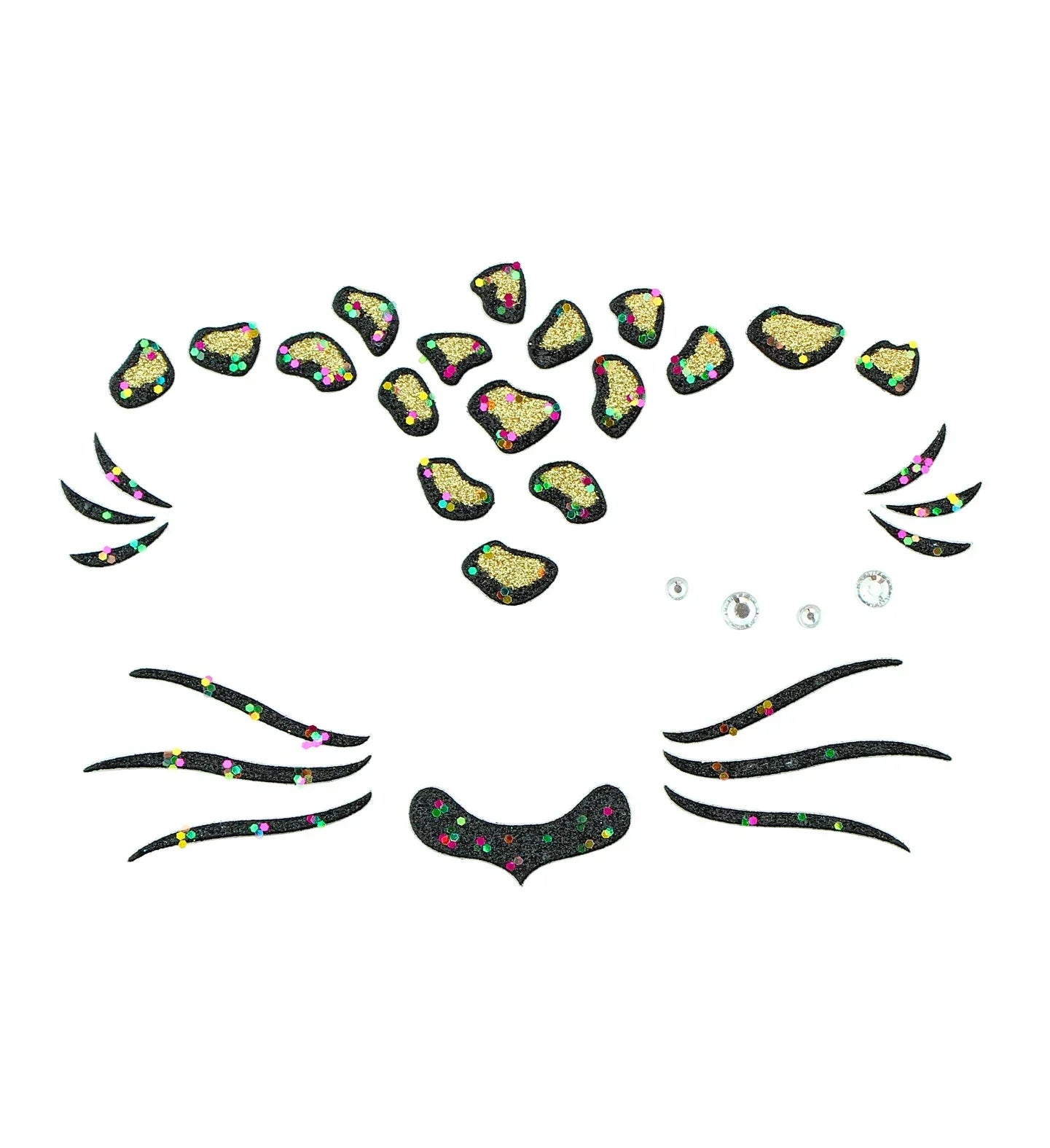 Set de Adhesivos de Leopardo con Purpurina Kits de Maquillaje Widmann