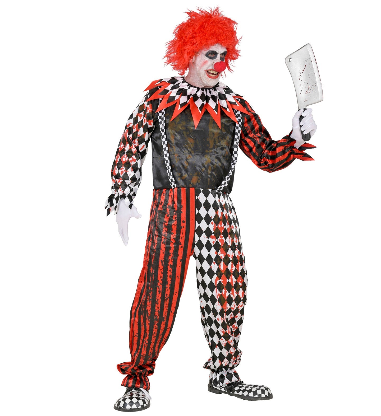 Disfraz de Payaso de Terror Rojo y Negro para Adulto Payasos Asesinos Widmann