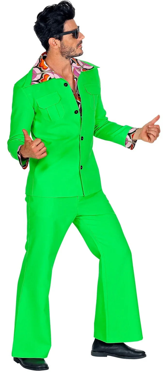 Traje Disco Años 70 Verde para Hombre Disco Widmann