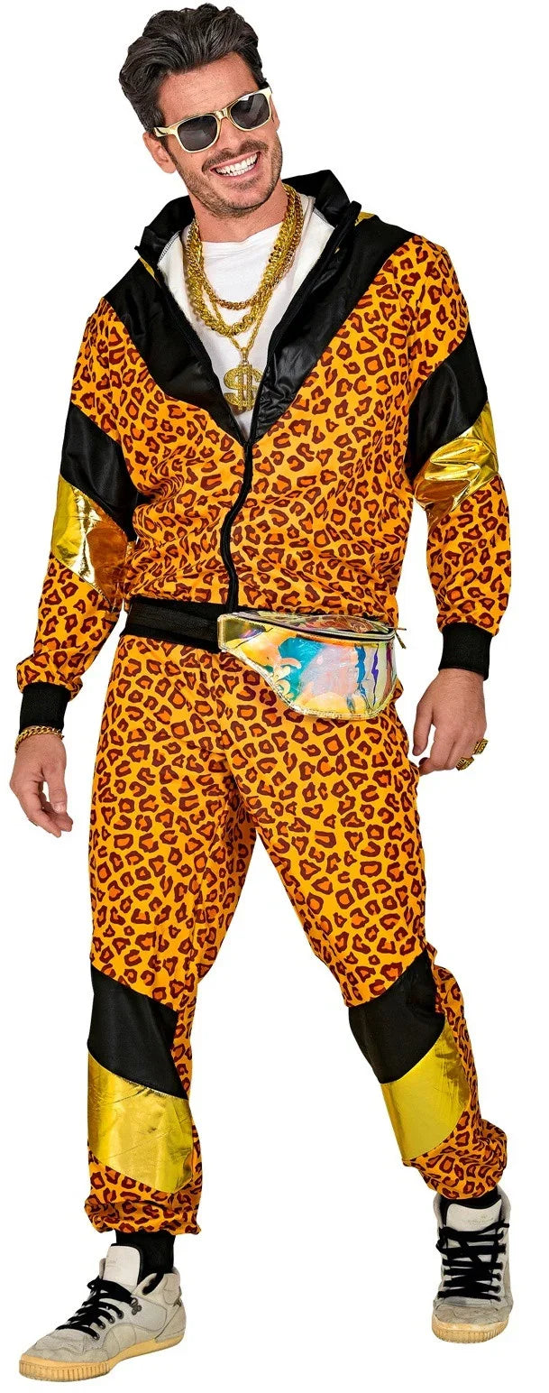 Disfraz Chándal de Táctel de Leopardo para Adulto Chándales de Táctel Años 80 Widmann