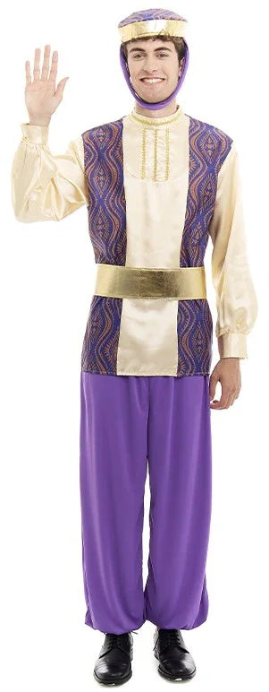 Disfraz de Paje del Rey Baltasar Morado para Hombre Pajes Reales Partilandia