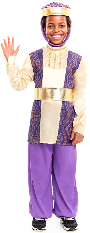 Disfraz de Paje del Rey Baltasar Morado para Niño | Comprar Online