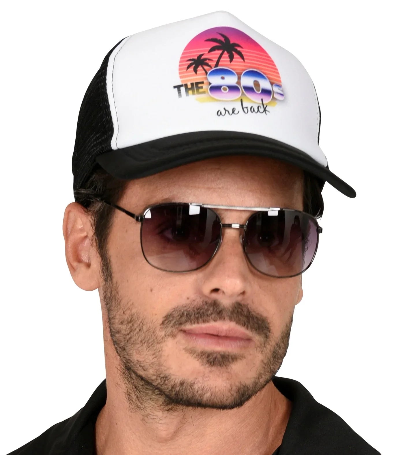 Gorra Años 80 Negra - The 80s are Back Complementos Años 60, 70, 80 Widmann