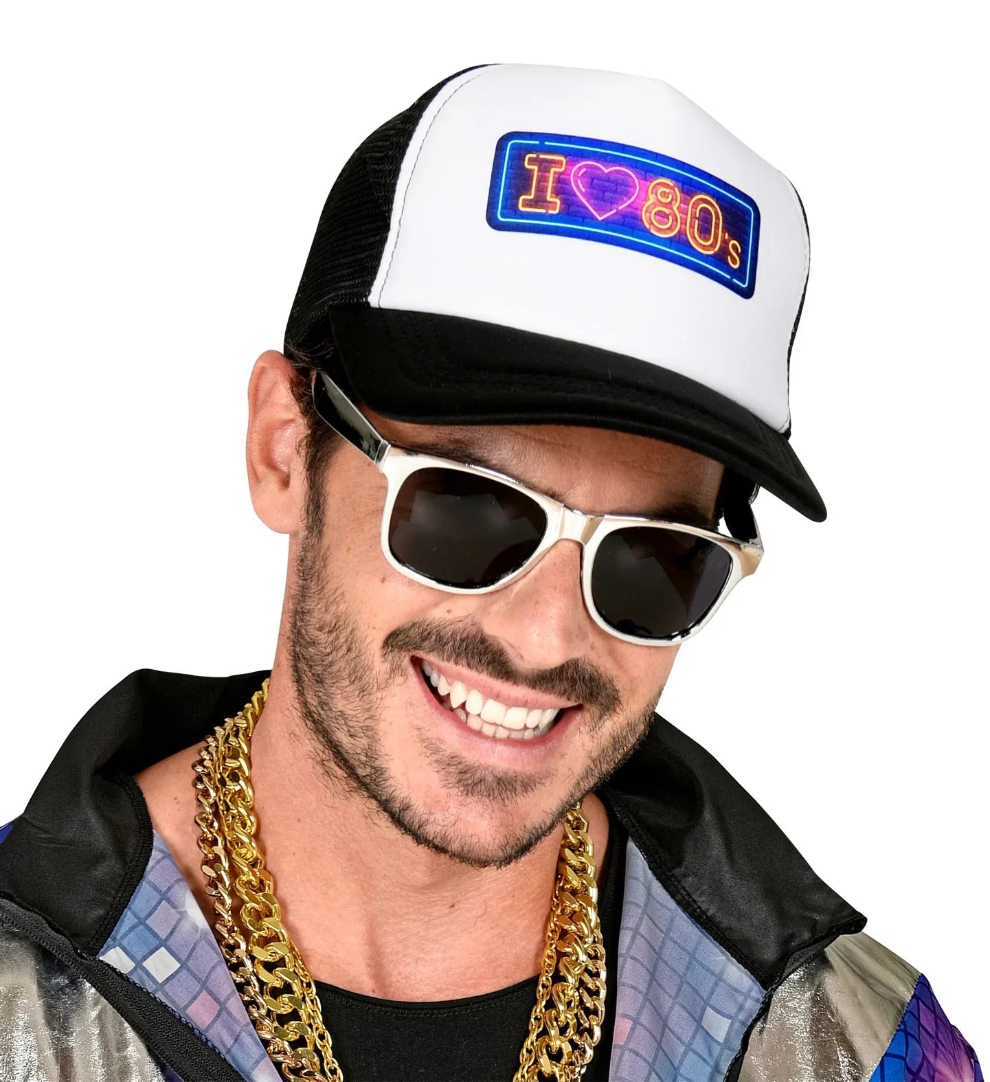 Gorra Negra de Rejilla Ochentera Complementos Años 60, 70, 80 Widmann