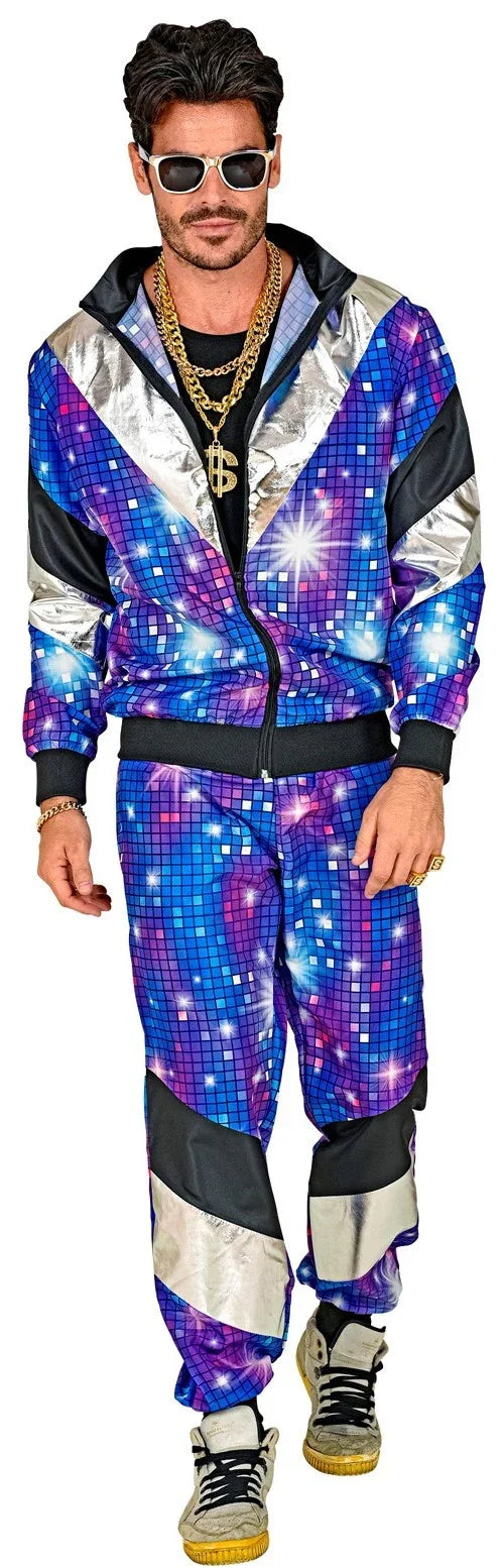 Disfraz Chándal de Táctel de Bola Disco para Adulto Chándales de Táctel Años 80 Widmann