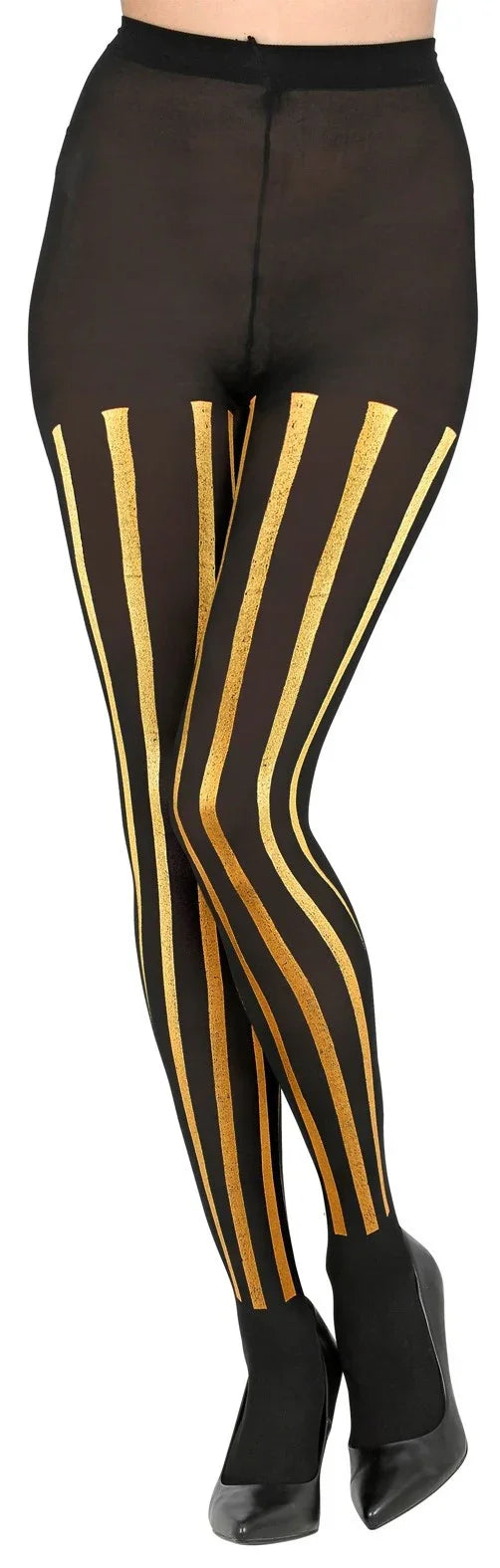 Pantys Negros con Rayas Doradas para Adulto Medias y Pantys Widmann