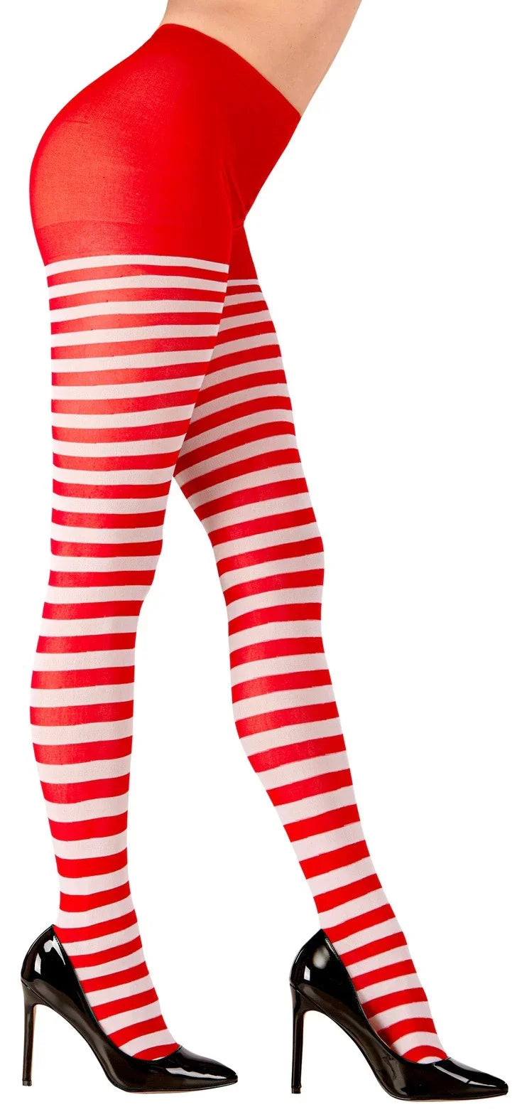 Pantys Navideños de Rayas Rojas y Blancas para Adulto Medias y Pantys Widmann