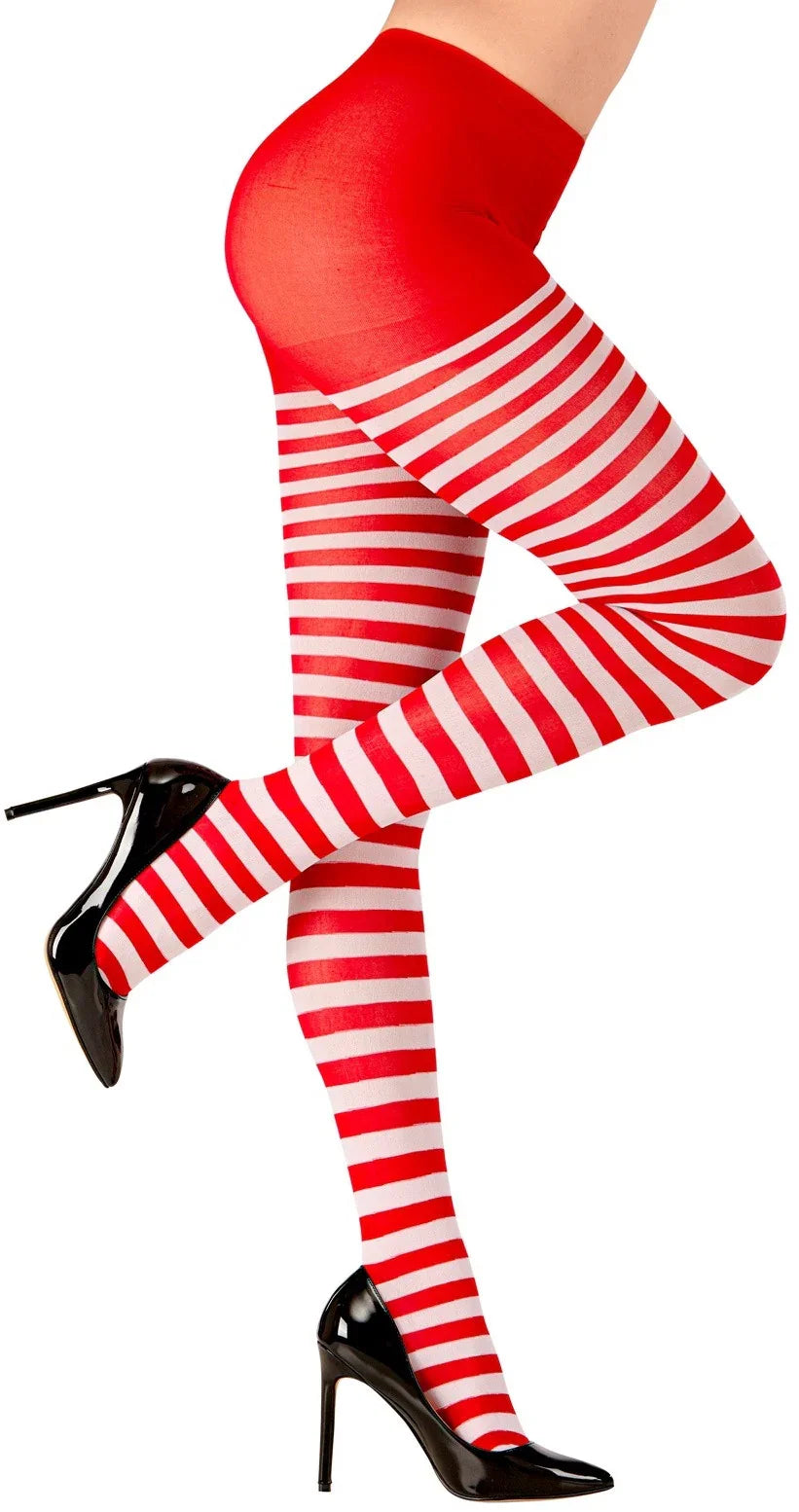 Pantys Navideños de Rayas Rojas y Blancas para Adulto Medias y Pantys Widmann