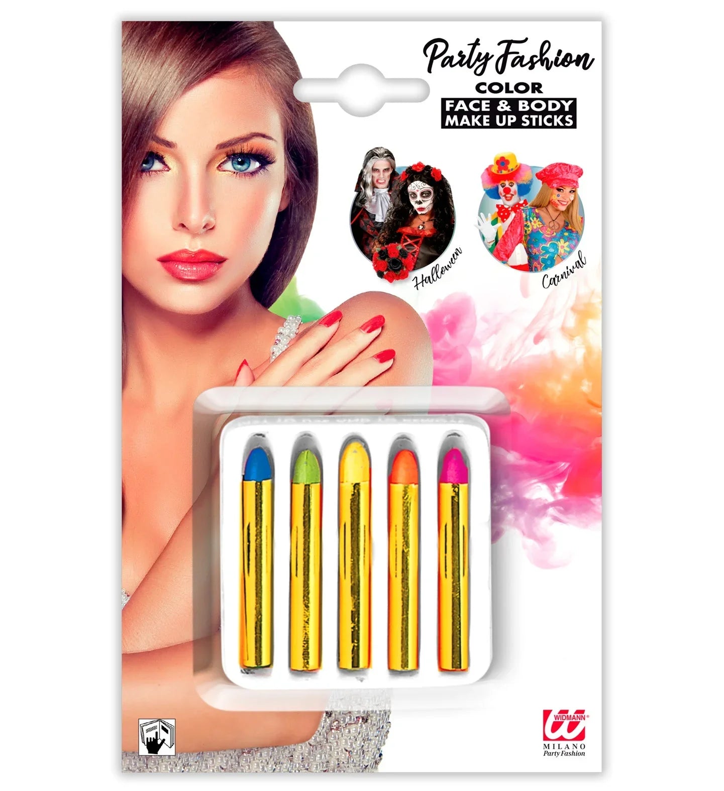 Pinturas en 5 colores llamativos Maquillajes y Pinturas Widmann