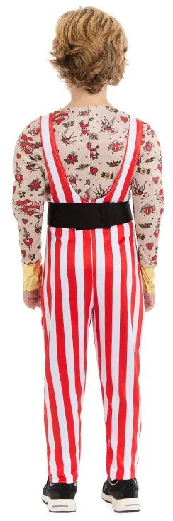 Disfraz de Forzudo Años 20 con Tatuajes para Niño Forzudos Partilandia