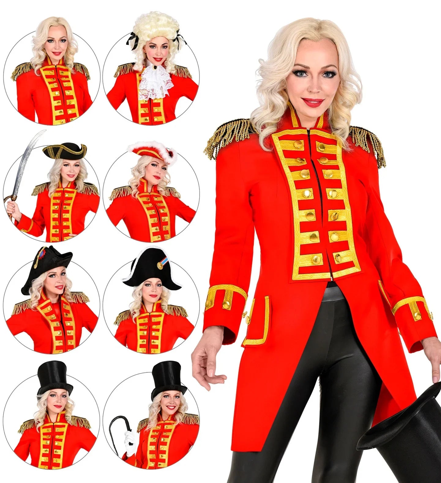 Chaqueta Roja con Pechera Dorada para Mujer Chaquetas, Chalecos y Camisas Widmann