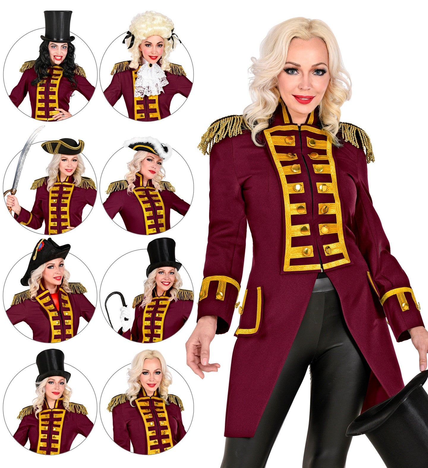 Chaqueta Granate con Pechera Dorada para Mujer Chaquetas, Chalecos y Camisas Widmann