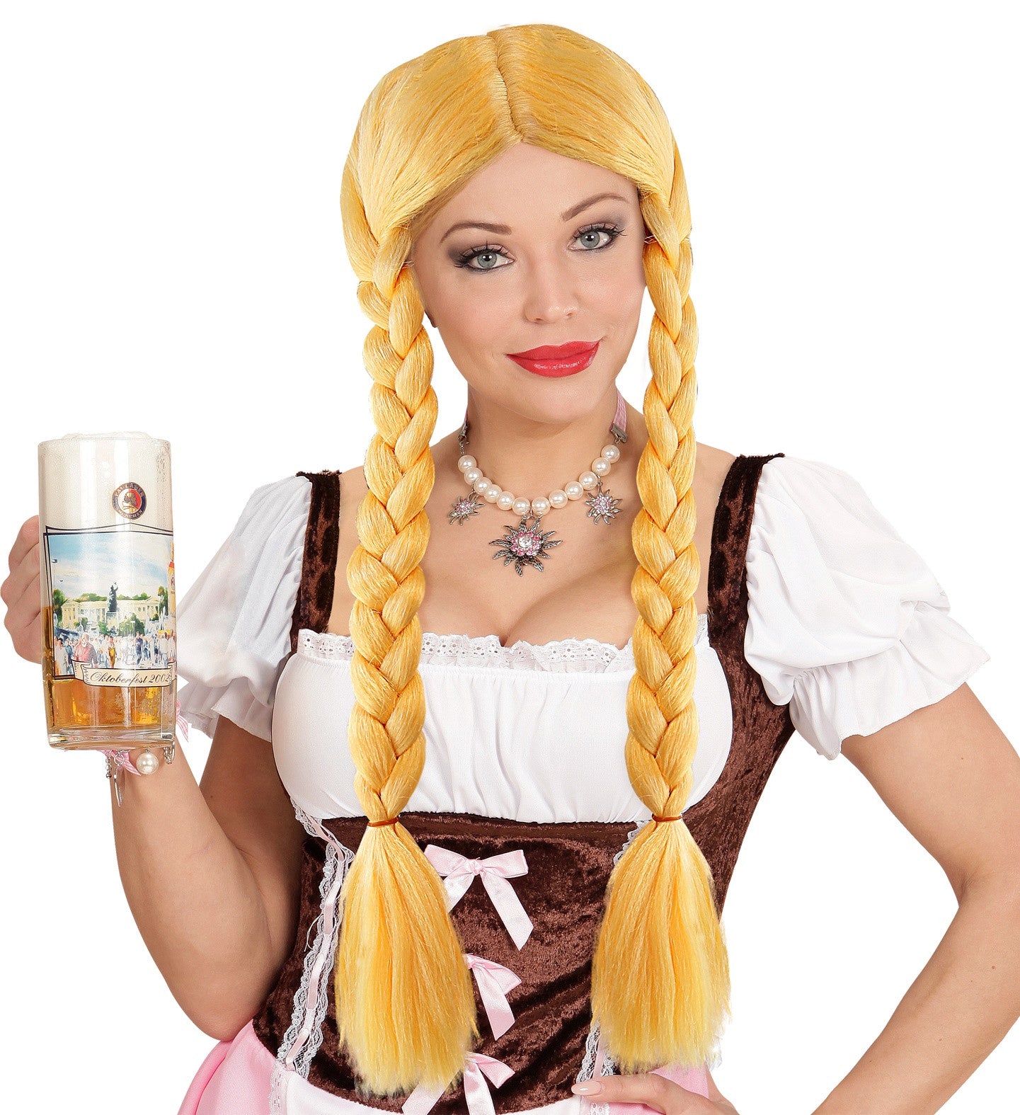 Peluca Rubia con Trenzas COMPLEMENTOS Widmann