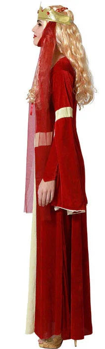 Disfraz de Reina Medieval Roja para Mujer Adultos Atosa