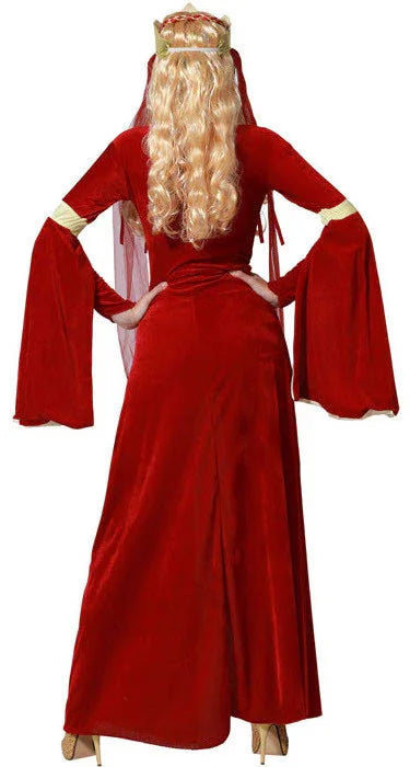 Disfraz de Reina Medieval Roja para Mujer Adultos Atosa