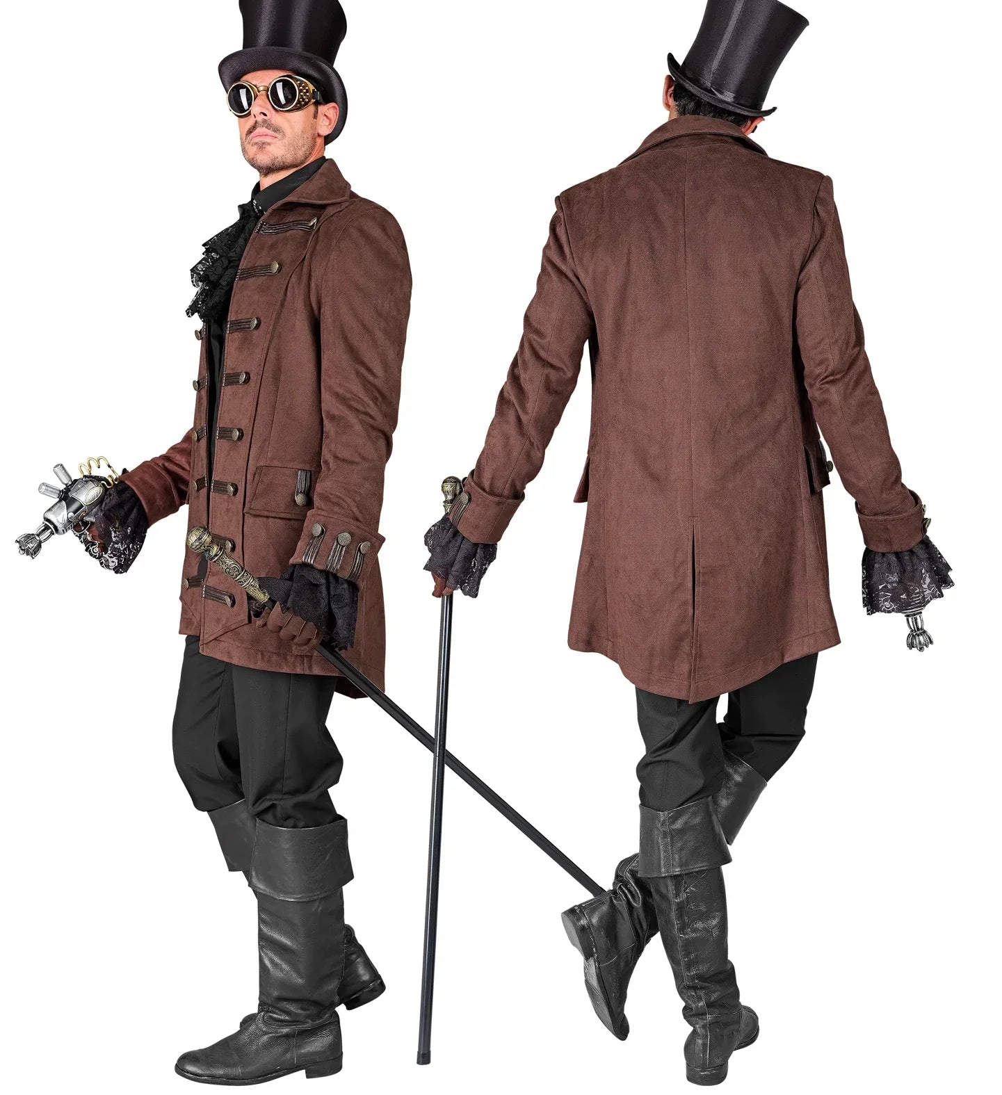 Chaqueta Steampunk o Pirata Marrón Larga para Hombre Chaquetas y Fracs Widmann