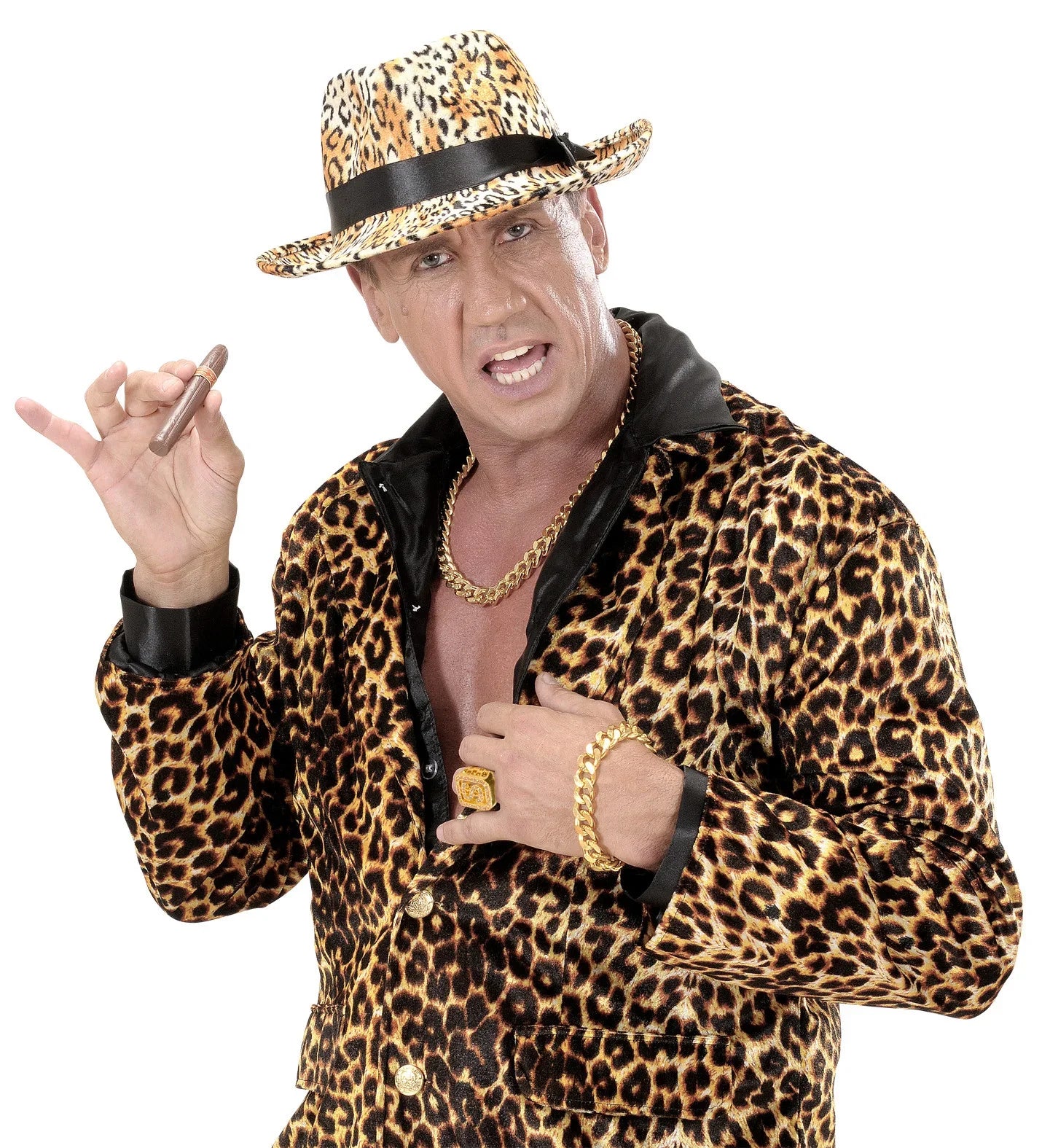 Anillo con el Símbolo del Dólar Dorado con Brillantes Raperos y Hip Hop Widmann