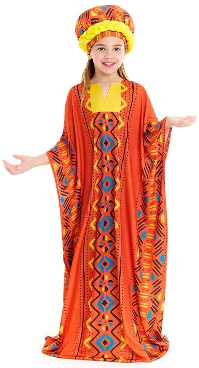 Disfraz de Africana Tradicional para Niña Africanos Partilandia