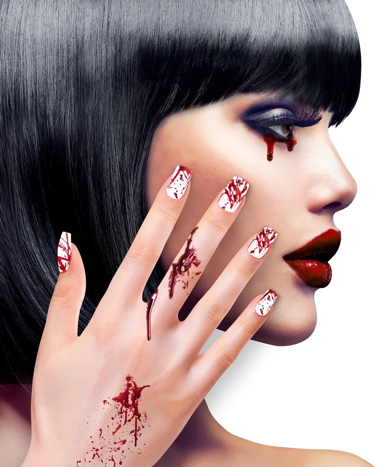 Uñas Postizas Blancas Sangrientas Autoadhesivas Uñas Postizas Widmann