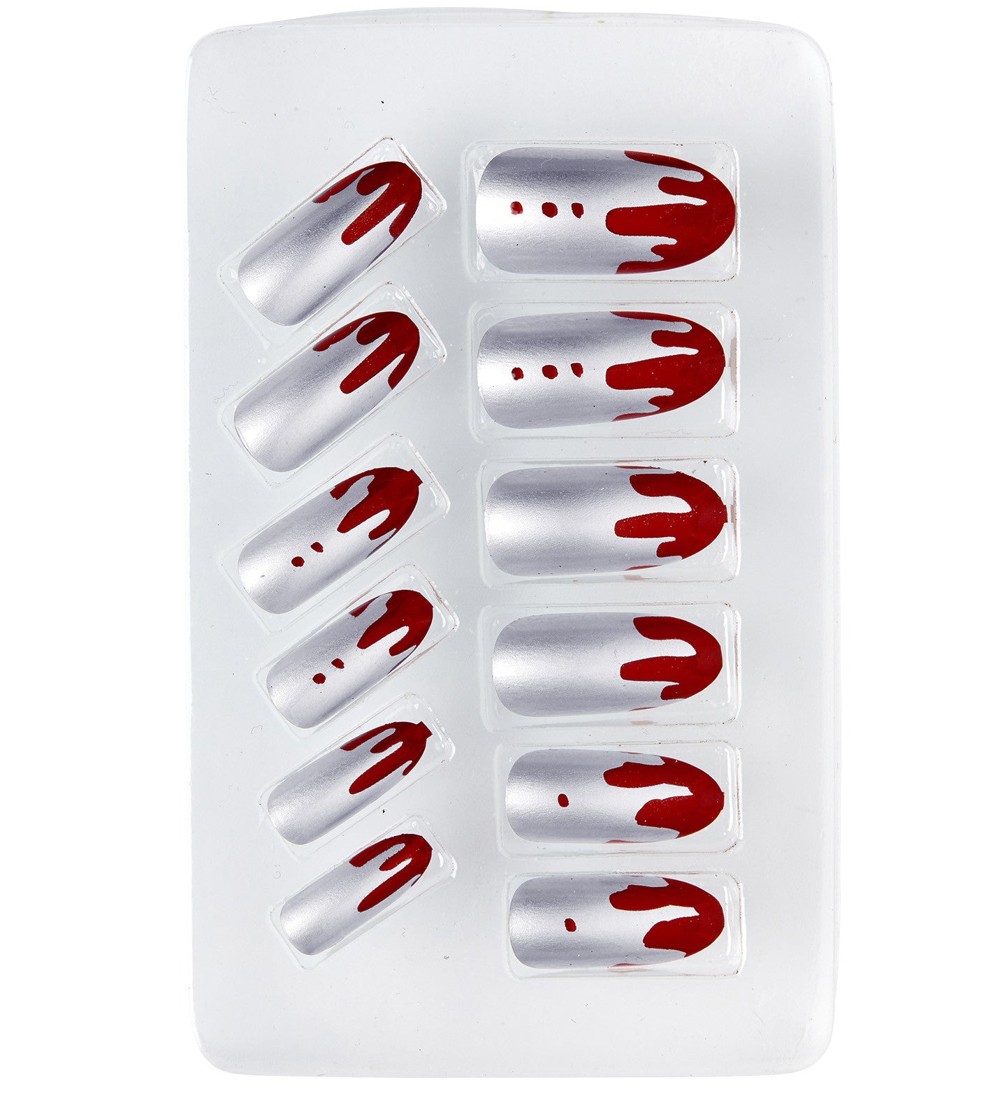 Uñas Postizas Plateadas Metalizadas Sangrientas Uñas Postizas Widmann
