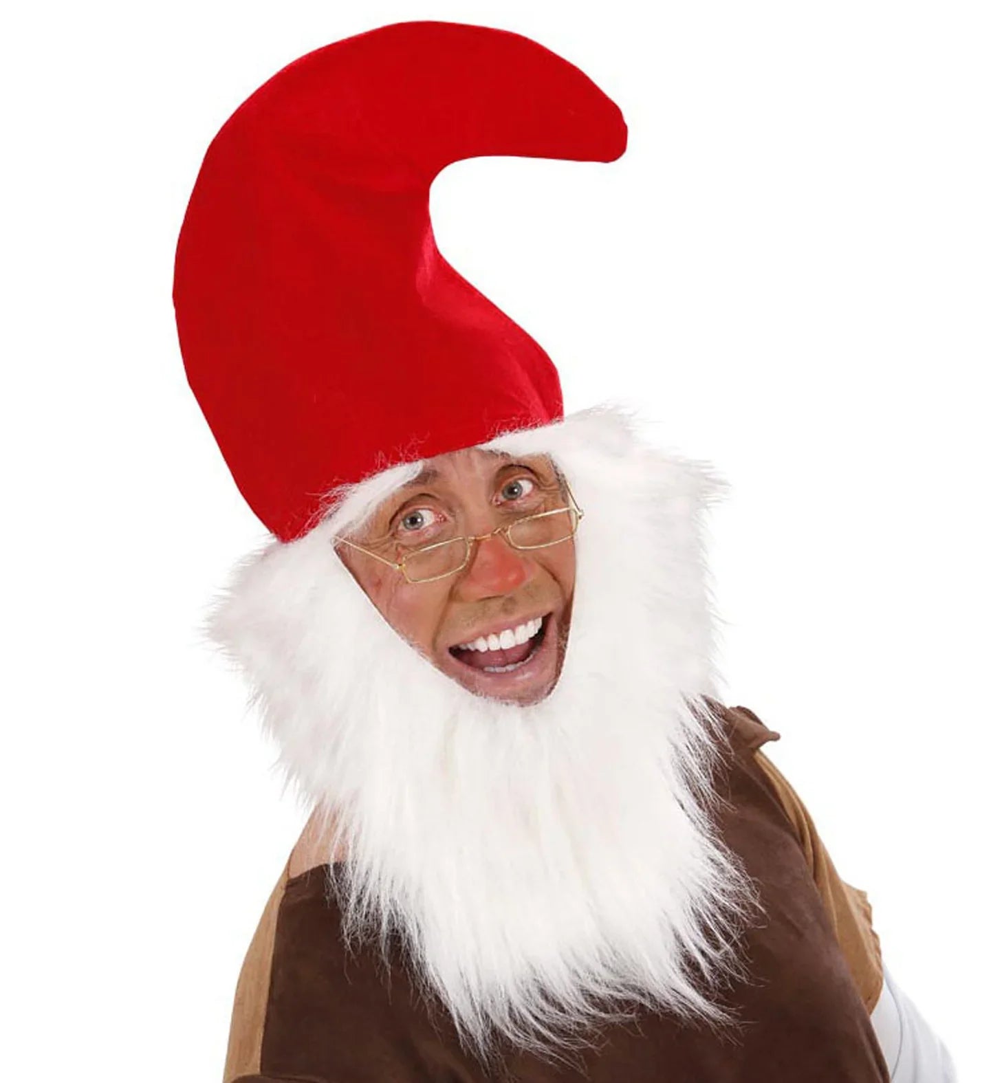 Gorro Rojo de Gnomo con Barba y Cejas Blancas Sombreros y Gorros Widmann