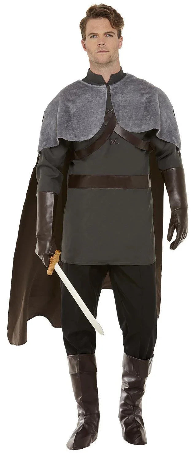 Disfraz de Señor Medieval Gris con Capa para Hombre Caballeros y Cruzados Medievales Smiffys