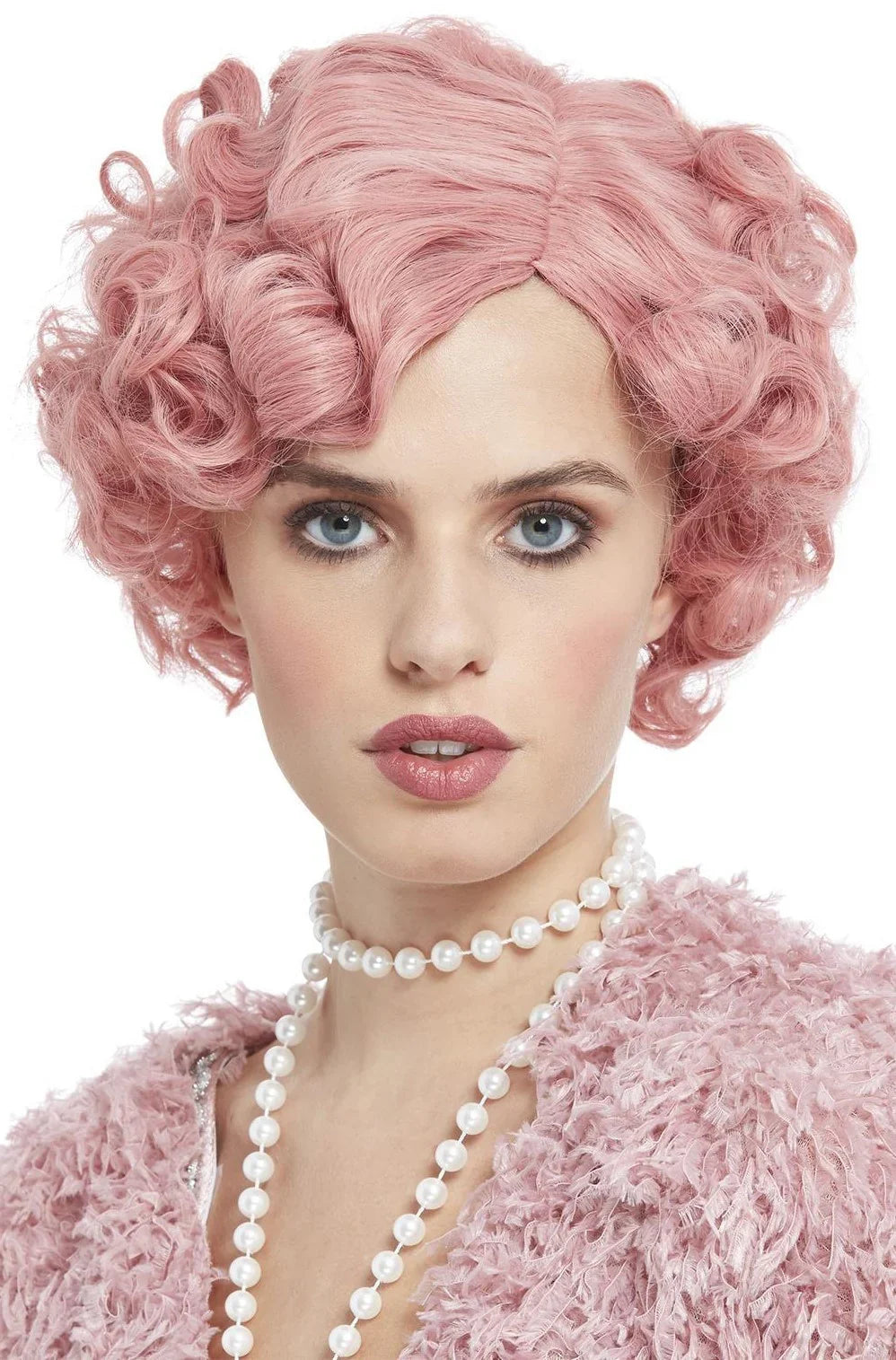Peluca Años 20 Rosa Corta Ondulada Pelucas Rosas Smiffys