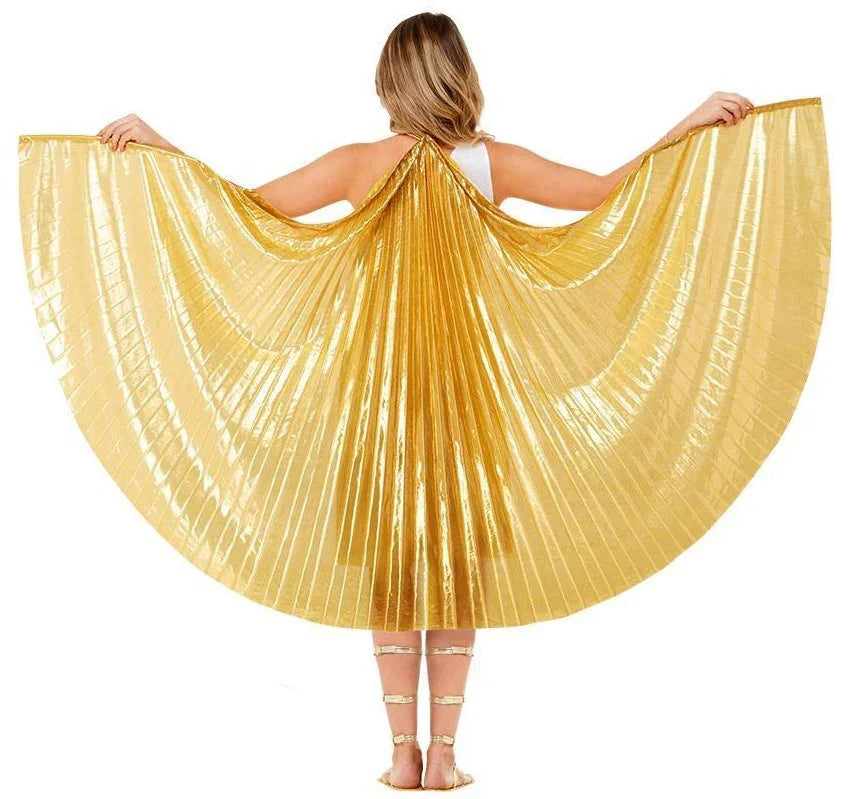Capa Dorada Plisada con Varillas Capas Smiffys