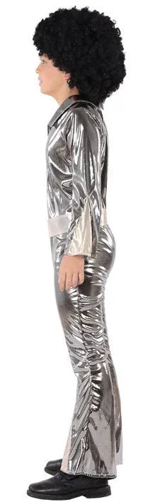 Disfraz Disco Plateado Años 70 para Niño Discotequeros Atosa