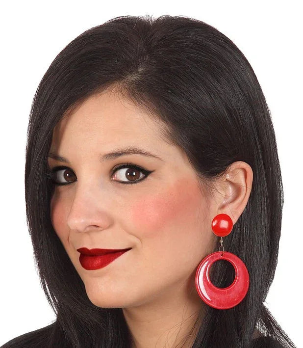 Pendientes de Sevillana Rojos Complementos Sevillanas, Cordobeses y Toreros Atosa