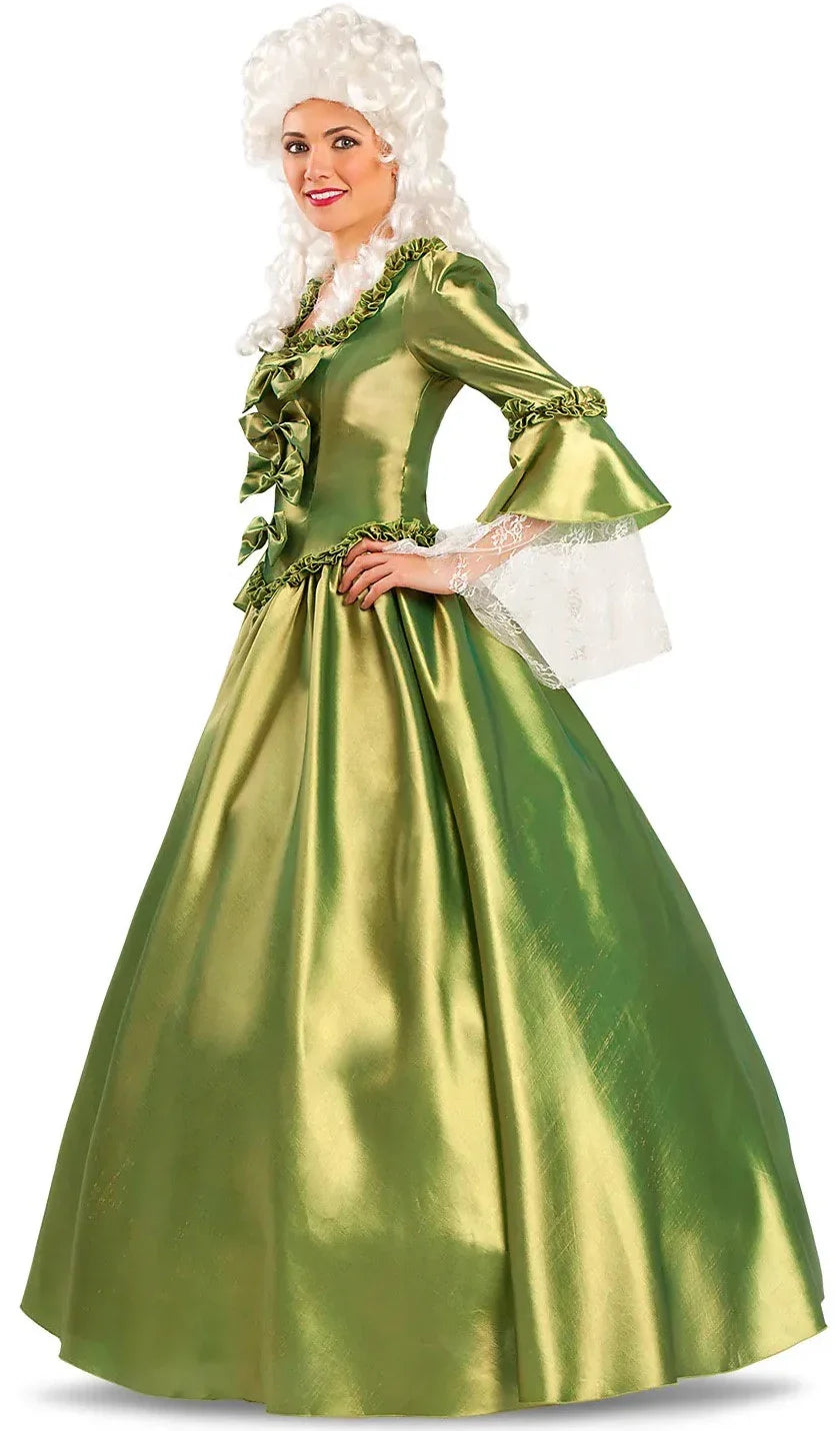 Disfraz de Baronesa Colonial Verde para Mujer Veneciano y Época Viving