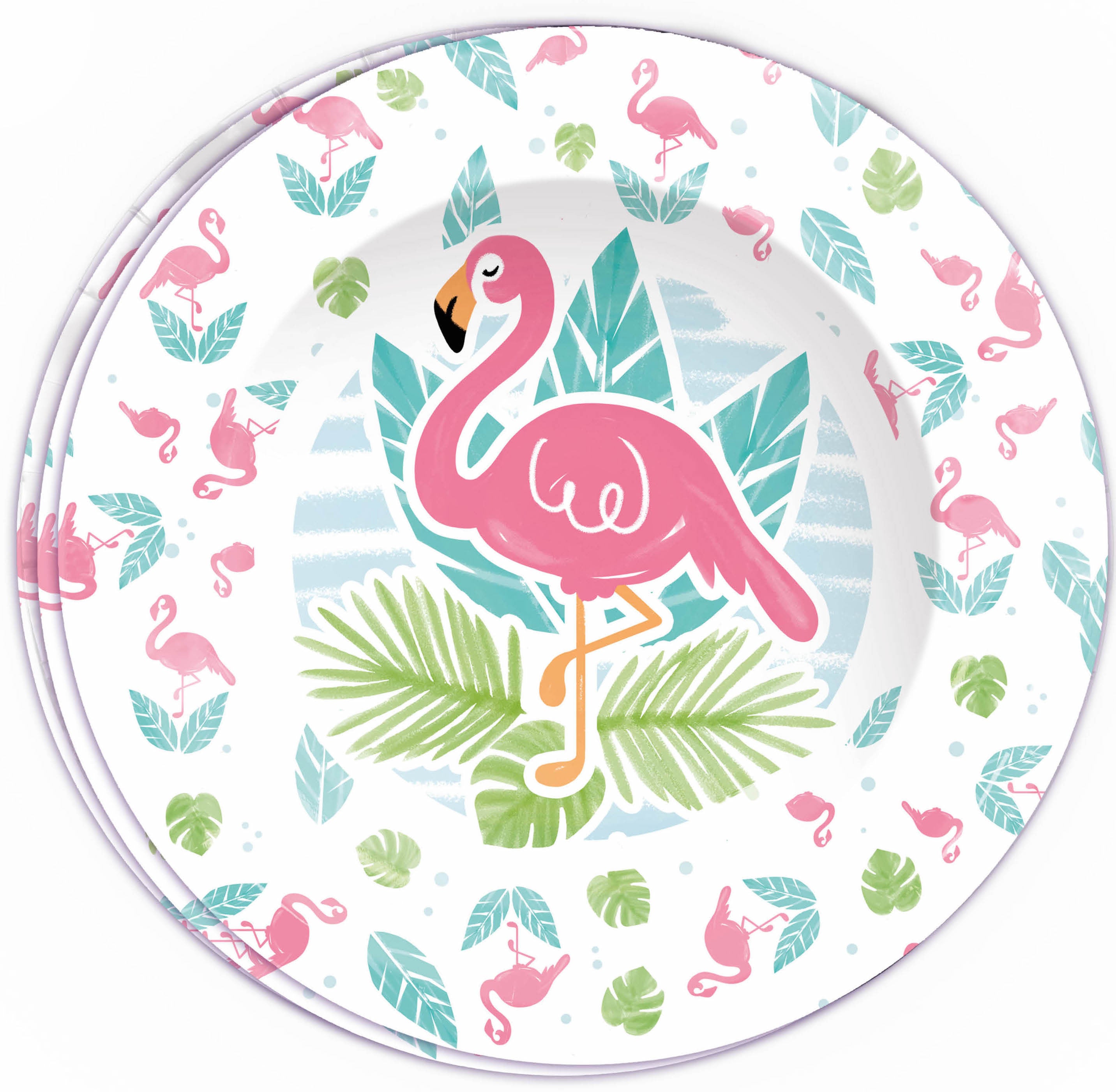 Pack 6 Platos de Flamencos Rosas Decoración y Menaje Verano Guirca