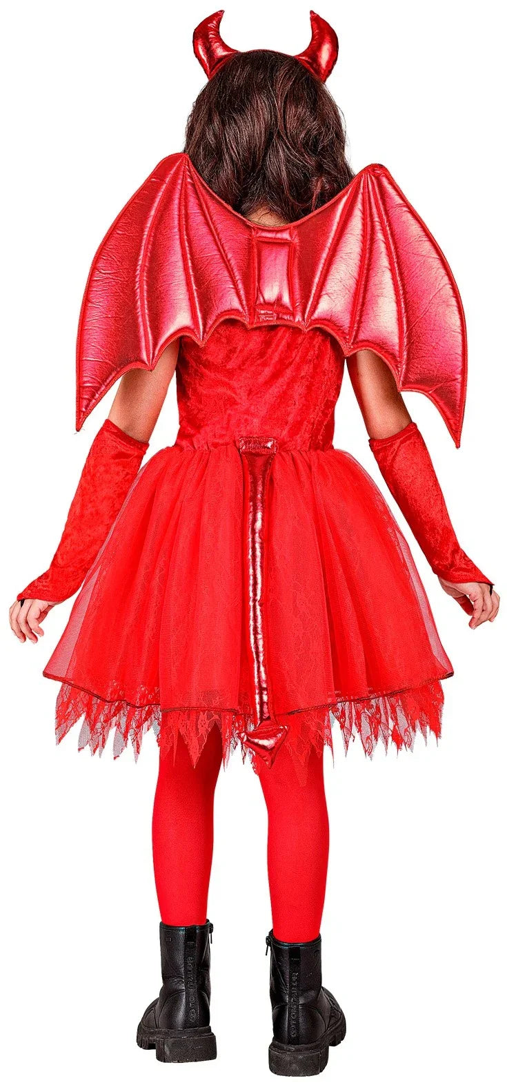 Disfraz de Demonia Roja con Alas para Niña Demonios Widmann