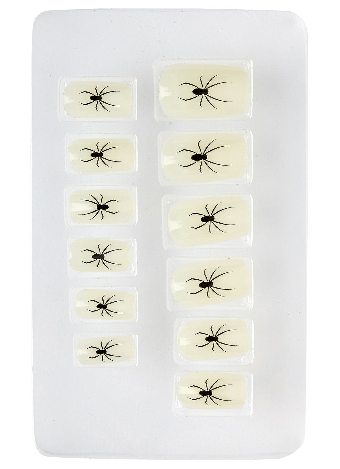 Uñas Postizas Blancas Fluorescente con Arañas Uñas Postizas Widmann