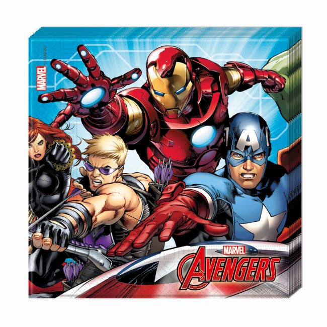 Pack de 20 Servilletas de Los Vengadores Decoración y Menaje Superhéroes Liragram