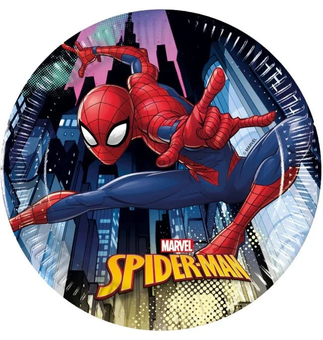 Pack de 8 Platos de Spider-Man de 20cm Decoración y Menaje Superhéroes Liragram